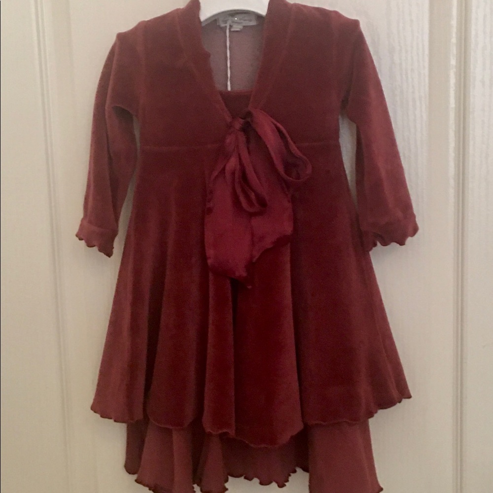 Elegant velvet two piece dress with coat.